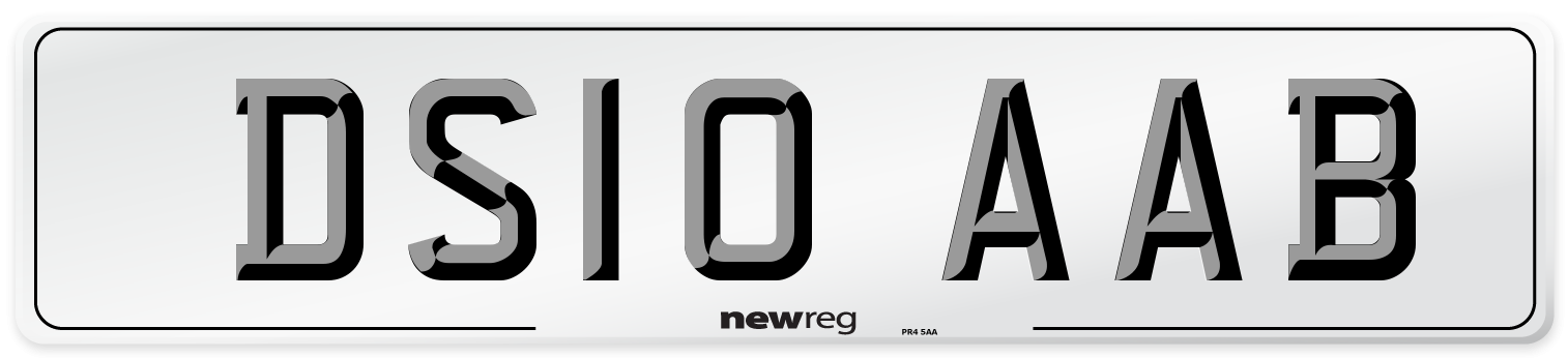 DS10 AAB Number Plate from New Reg